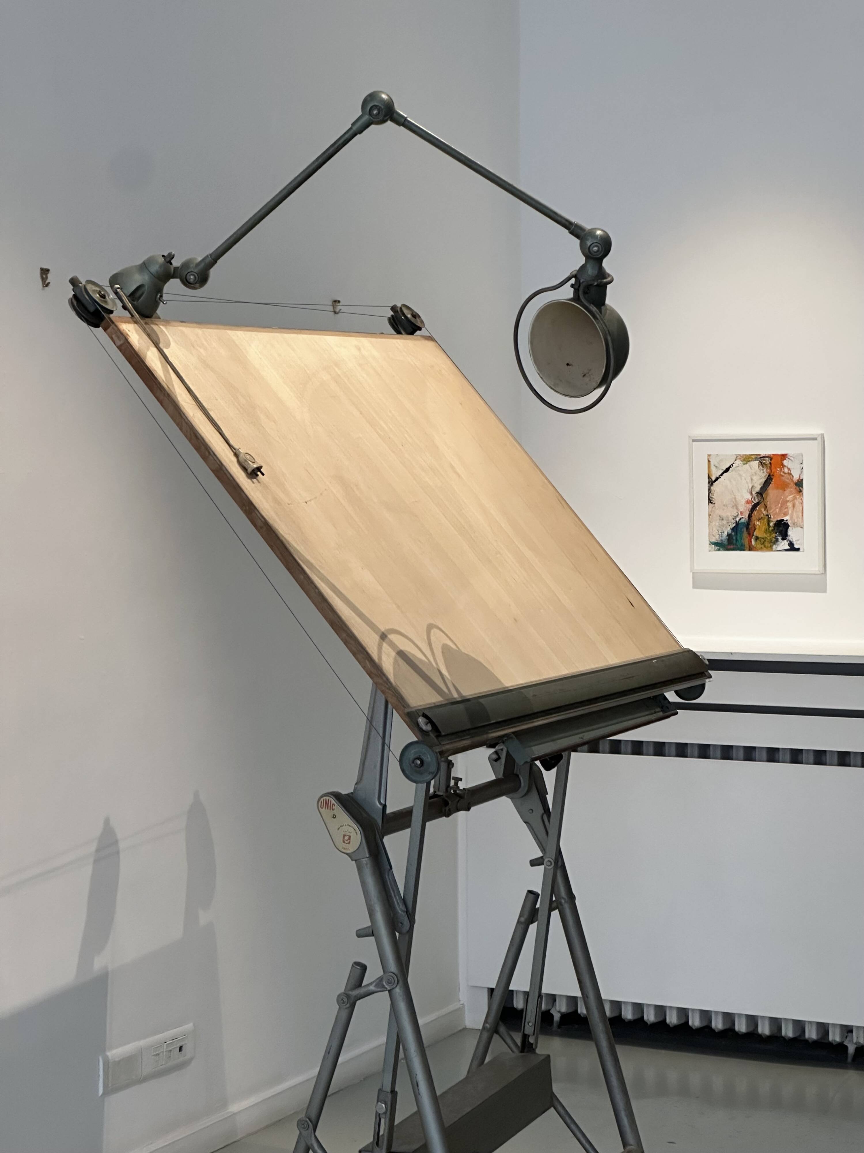 Architect's drawing table by Lucien Sautereau, 1940s – Jieldé lamp