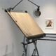 Architect's drawing table by Lucien Sautereau, 1940s – Jieldé lamp