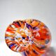 Small antique art deco cobalt orange speckled glass paste vase