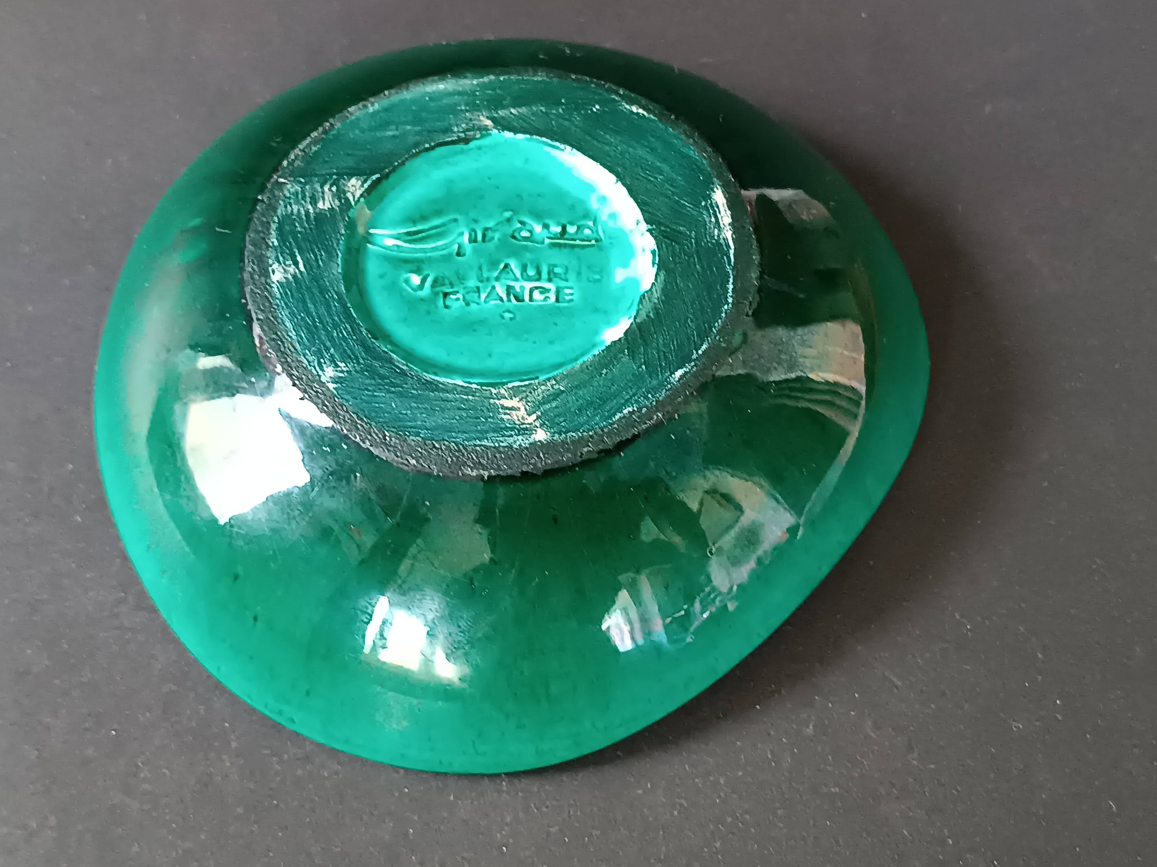 Turquoise glazed ceramic catchall by Giraud Vallauris 1960