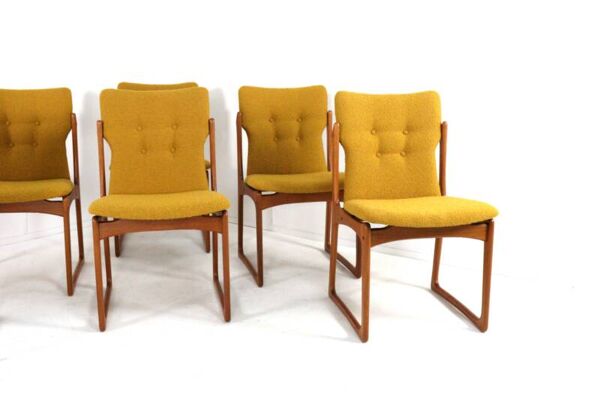 Ensemble de 6 chaises de salle à manger Vamdrup 'Nyhavn' - nouvelle tapisserie restaurée