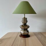 Lampe de table chromée avec abat-jour vert, années 80