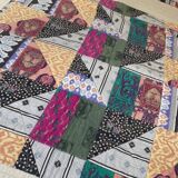 Ikat cotton patchwork plaid