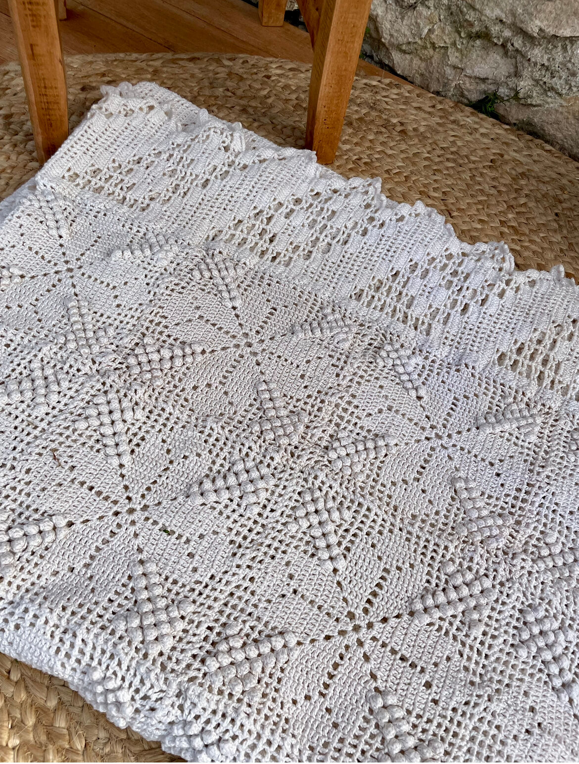 Old cotton bed throw