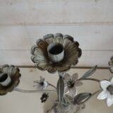 Antique chandelier in cast iron/metal and porcelain