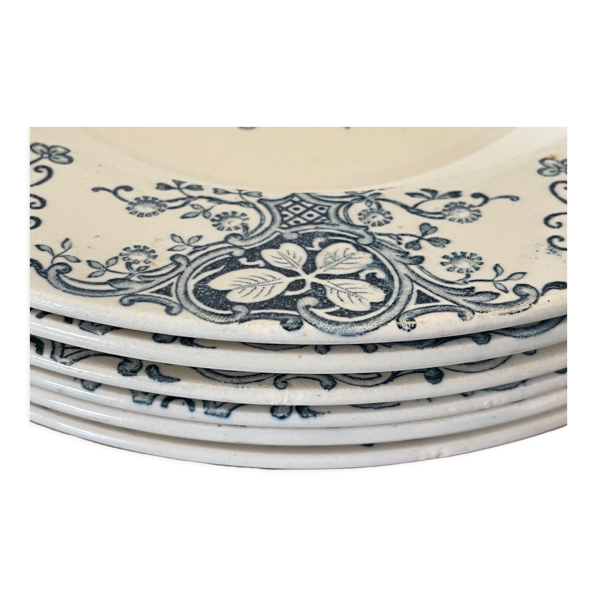 Six old K&G Lunéville hollow plates