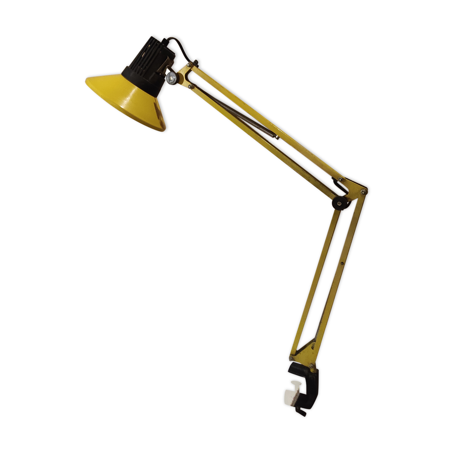 Articulated lamp of architect design vintage Italian 60s yellow