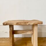 Low stool in raw wood