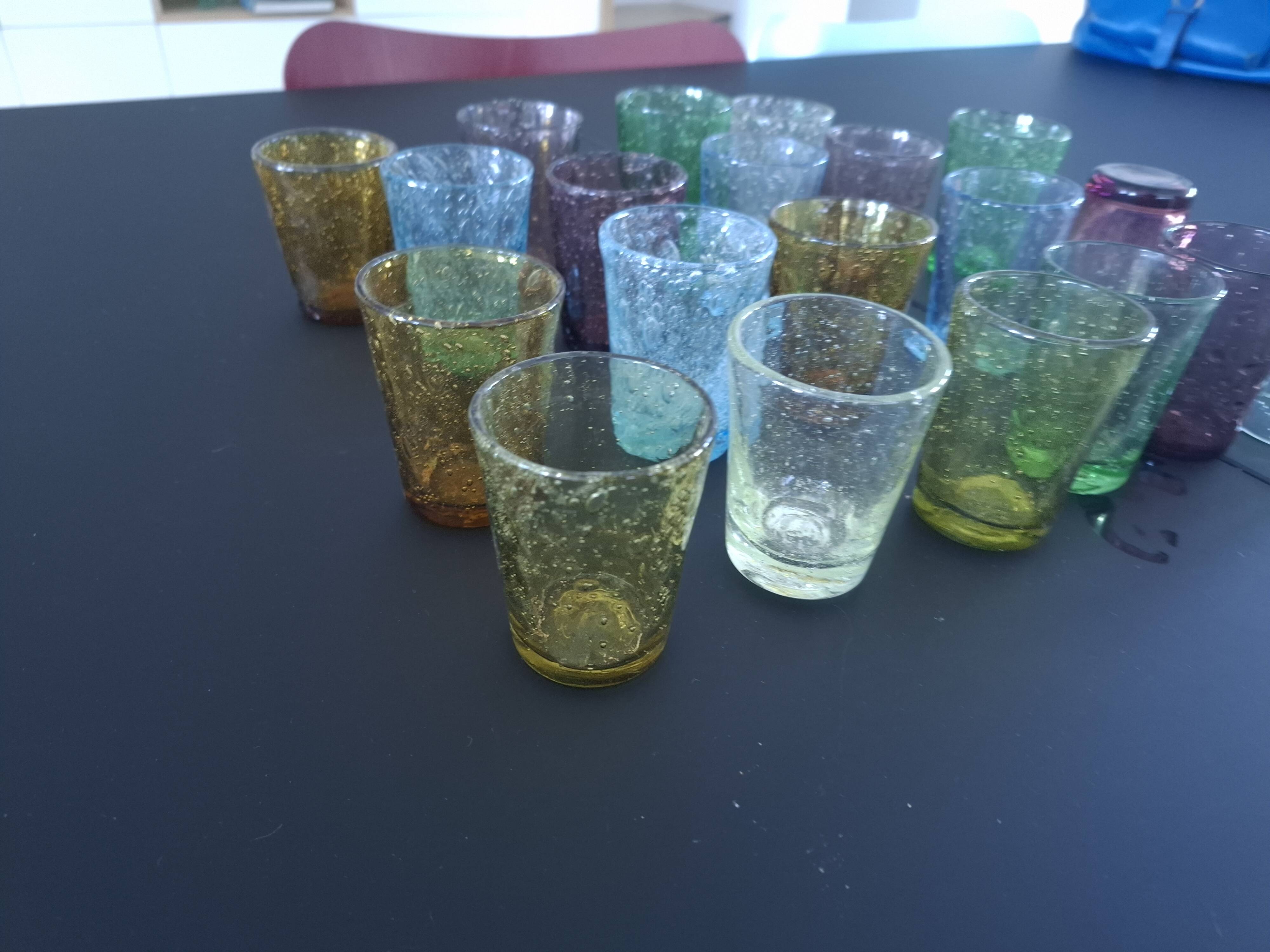 20 verres biot en verre souffle