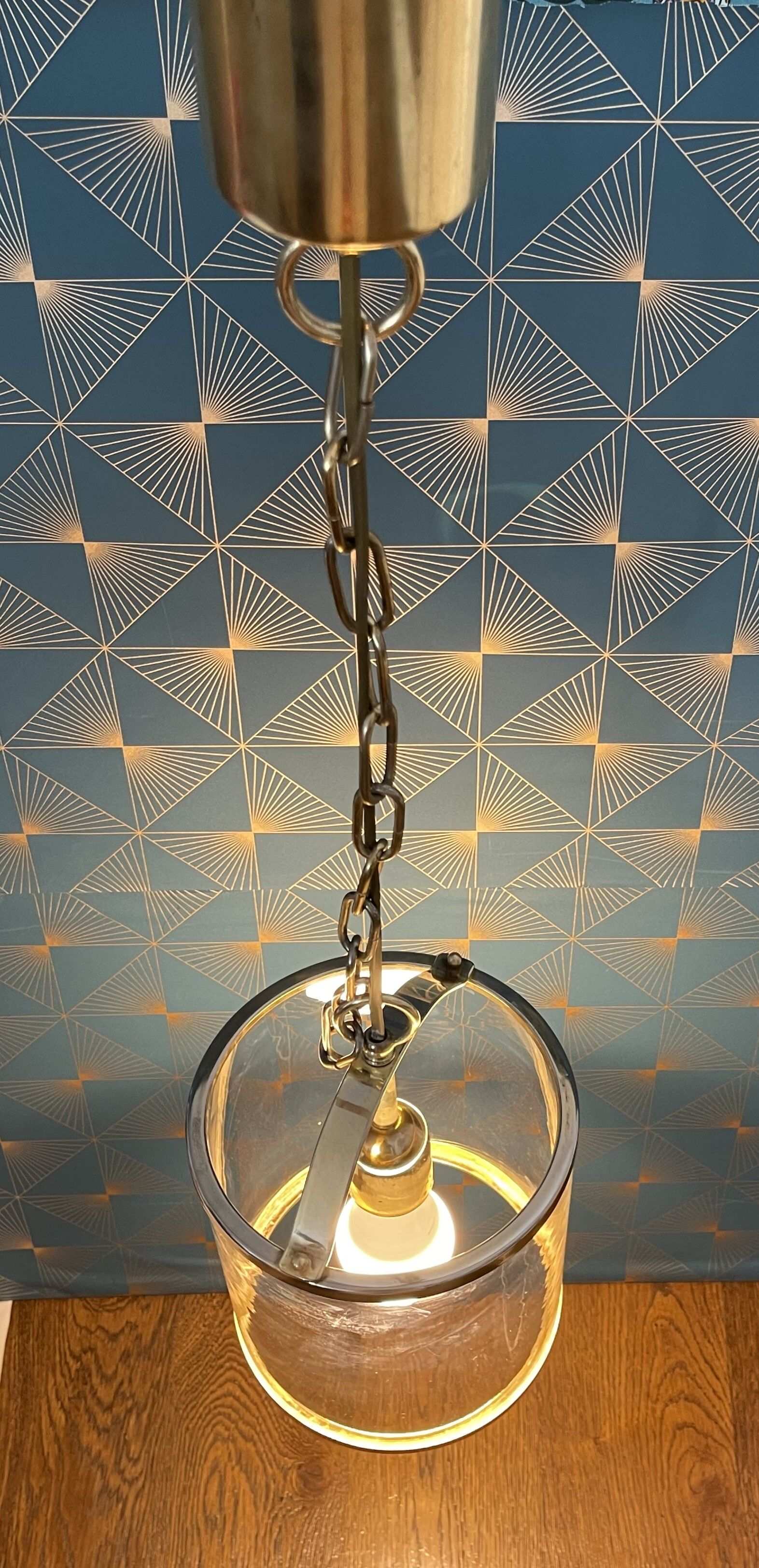 Brass lantern chandelier