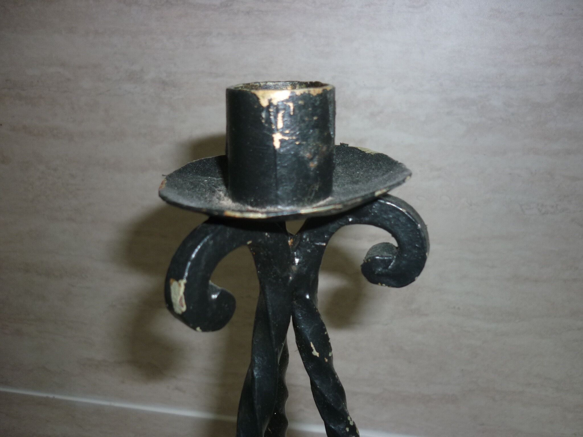 Wrought iron candle holder