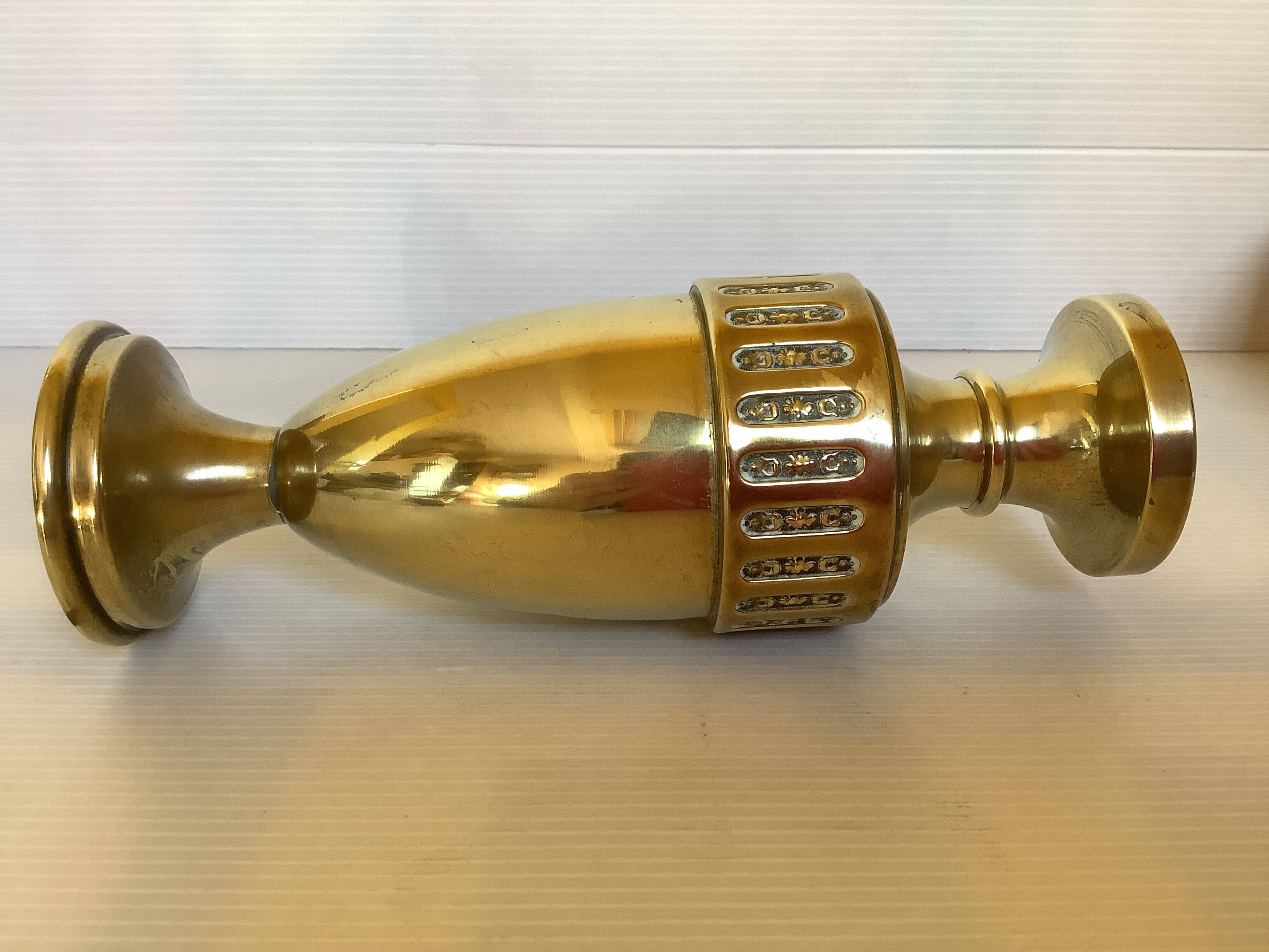Pair of brass vases