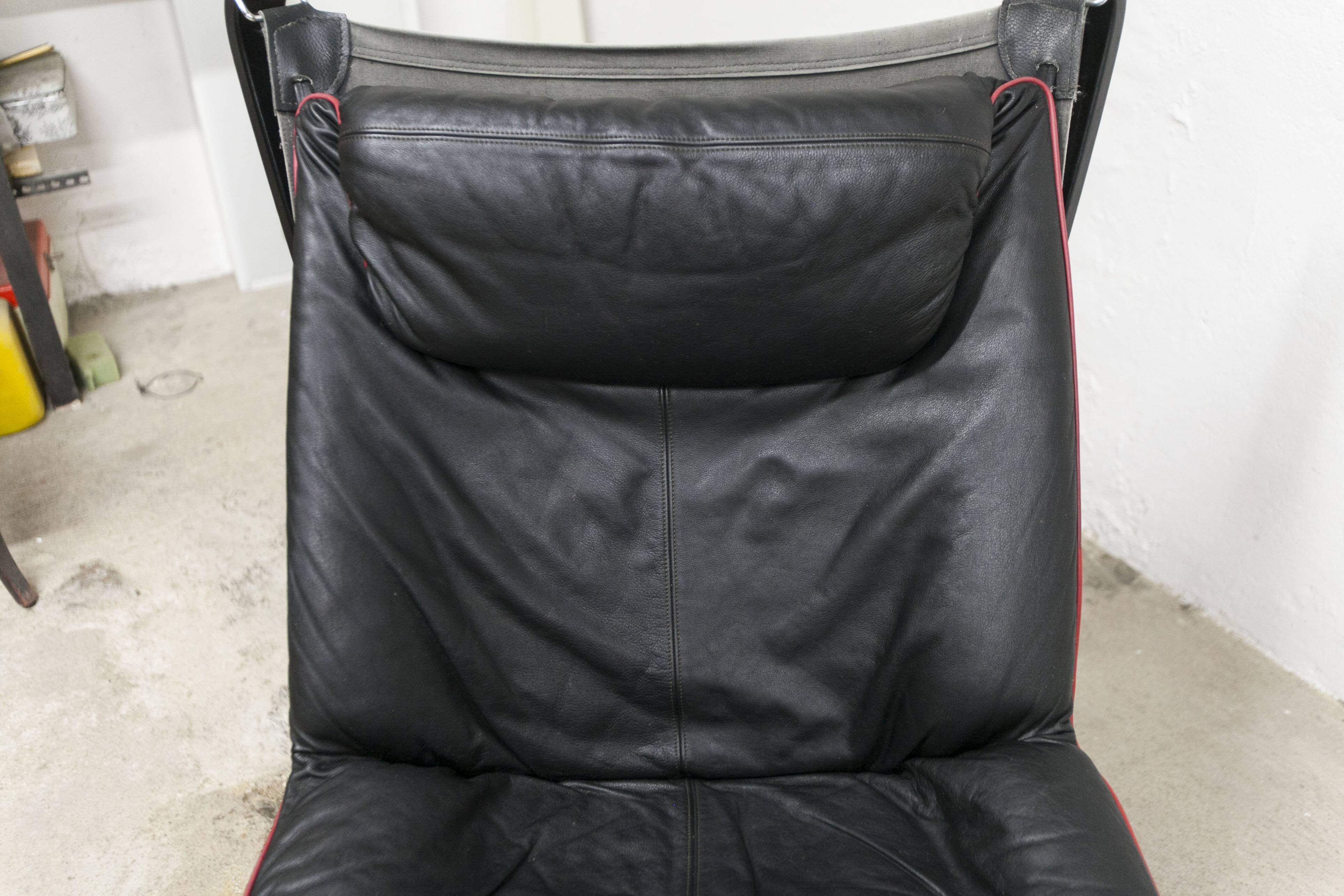 Set of armchair + ottoman viking p97 by Sigurd Russell for Poltrona Frau