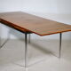 Mid Century Walnut Dining Table with Chrome Base, 1960s