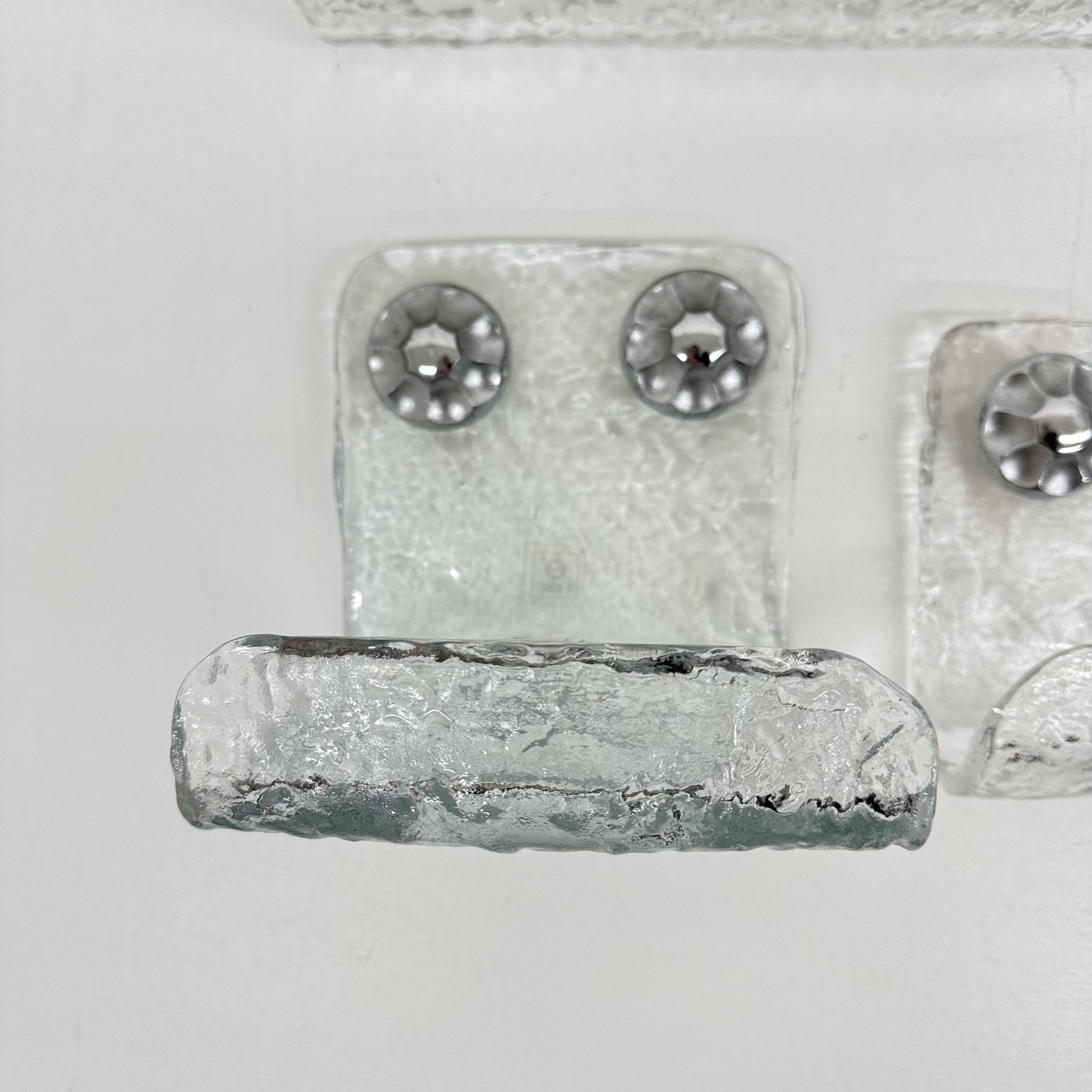 Set of Grohe ice glass bathroom set towel hanger, soap tray and plateau