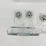 Set of Grohe ice glass bathroom set towel hanger, soap tray and plateau