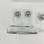 Set of Grohe ice glass bathroom set towel hanger, soap tray and plateau