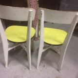 2 sun yellow formica chairs