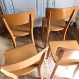 Set of 4 bistro chairs in painted wood