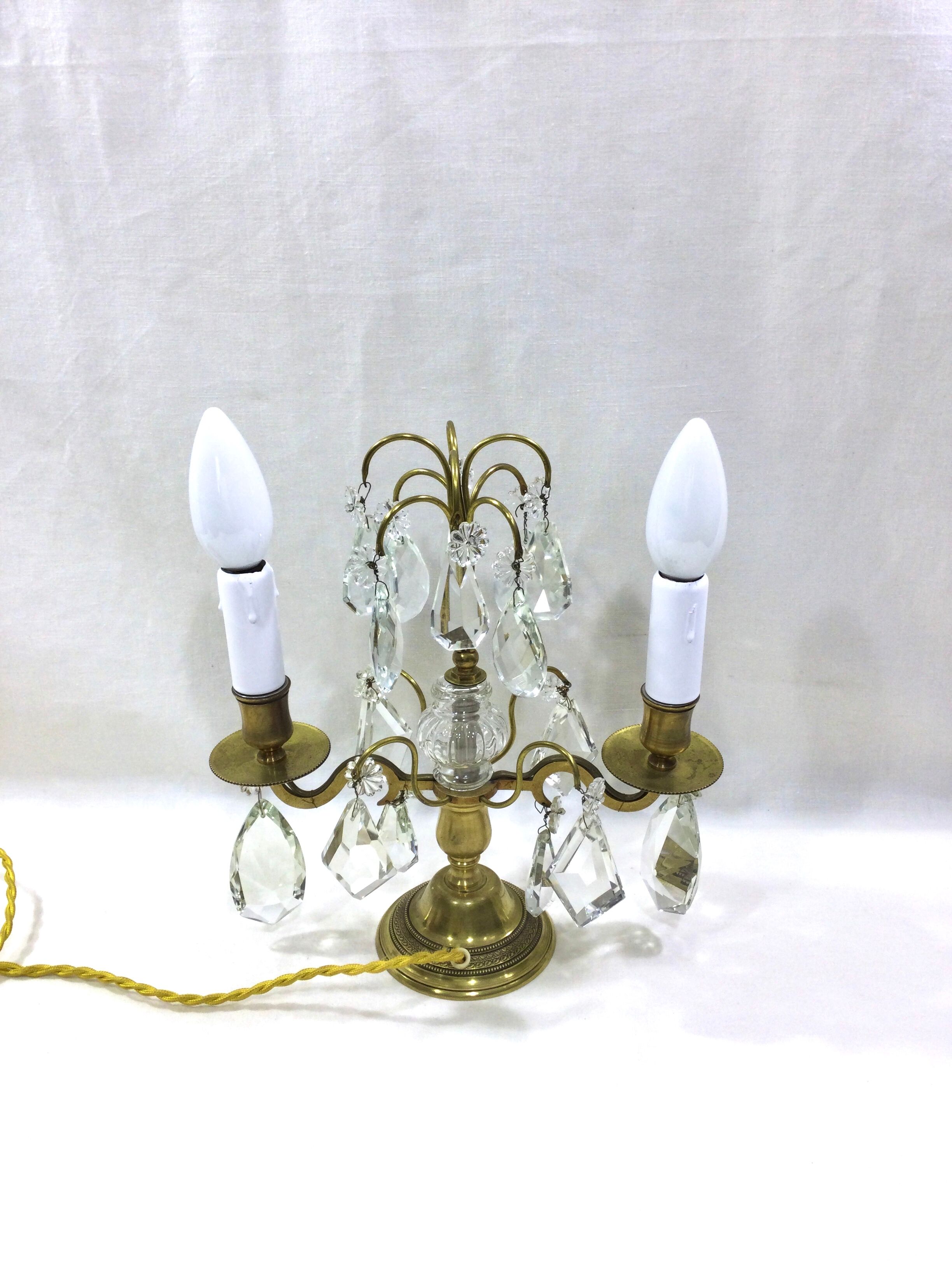 Girandole in bronze and crystal