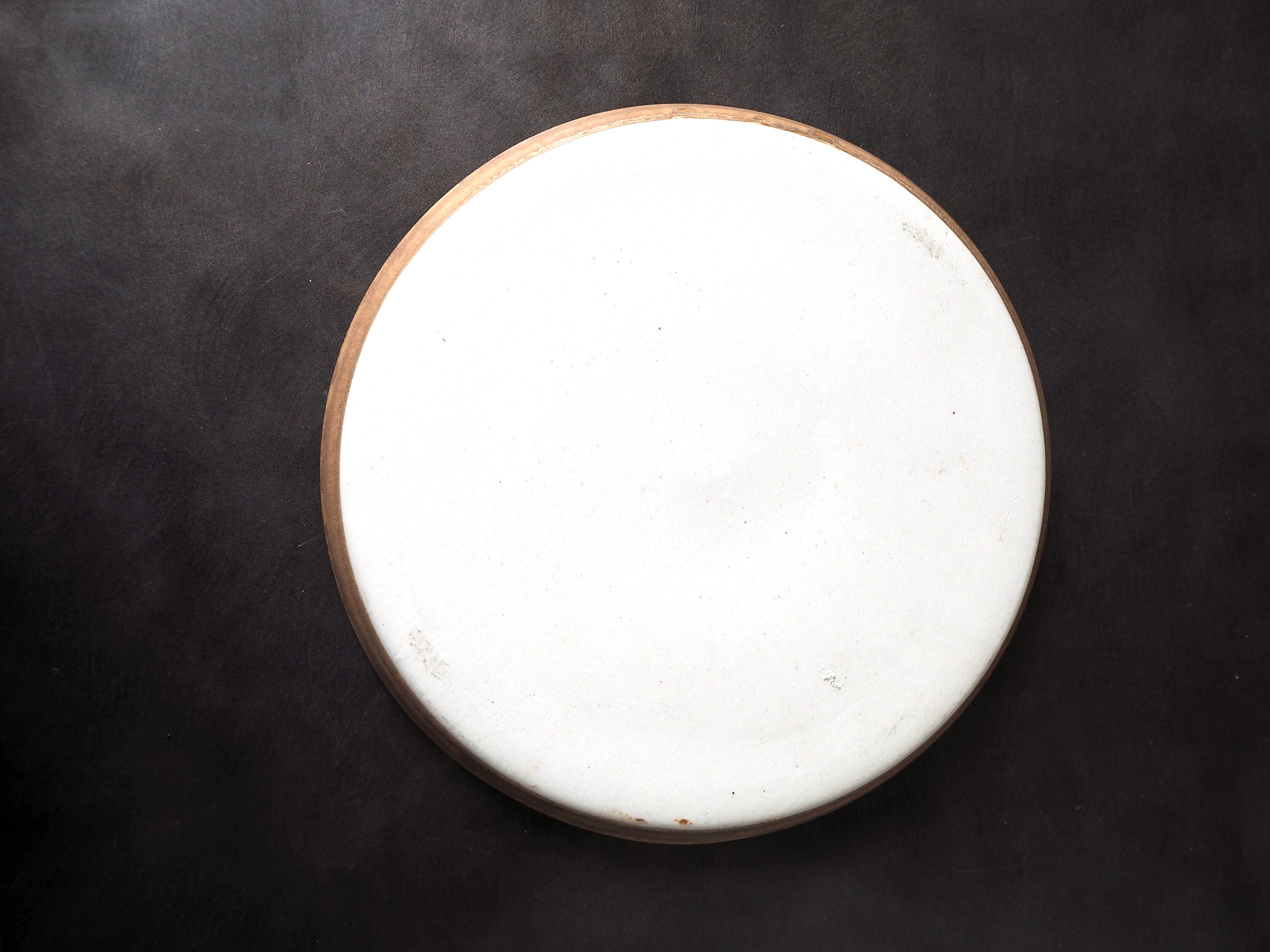 Set of 6 artisanal dessert plates in raw stoneware