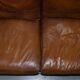 Hand-dyed leather vintage-style sofa
