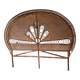 Old headboard "Peacock" in rattan / Emmanuelle
