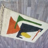 Handmade traditional Moroccan rug with colourful patterns, size 140x260 cm.