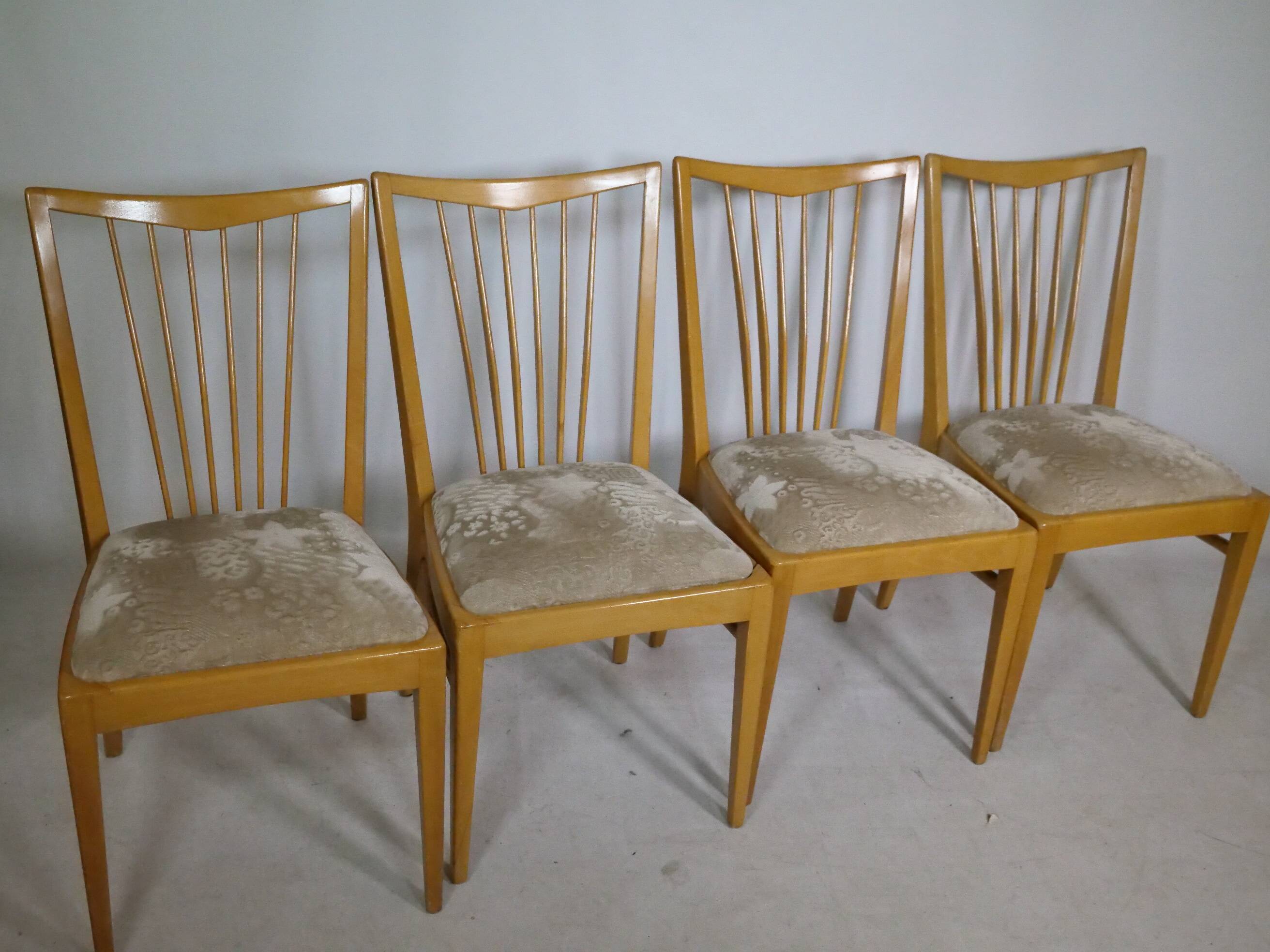 Mid-Century Design Wooden Dining Chairs, Set of 4, 1960s