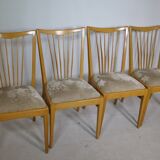 Chaises de salle à manger en bois au design du milieu du siècle, lot de 4, années 1960