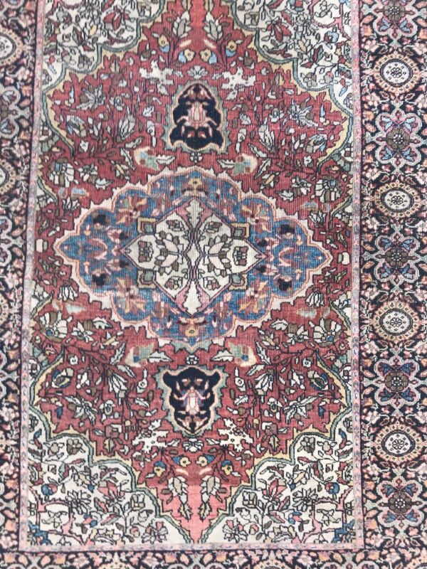 Old Persian carpet end Sarogh handmade 102 X 142 CM