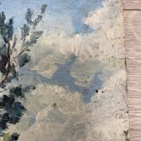 Landscape with poppies, oil on panel, Henry d'Avesnes (1907-1999)