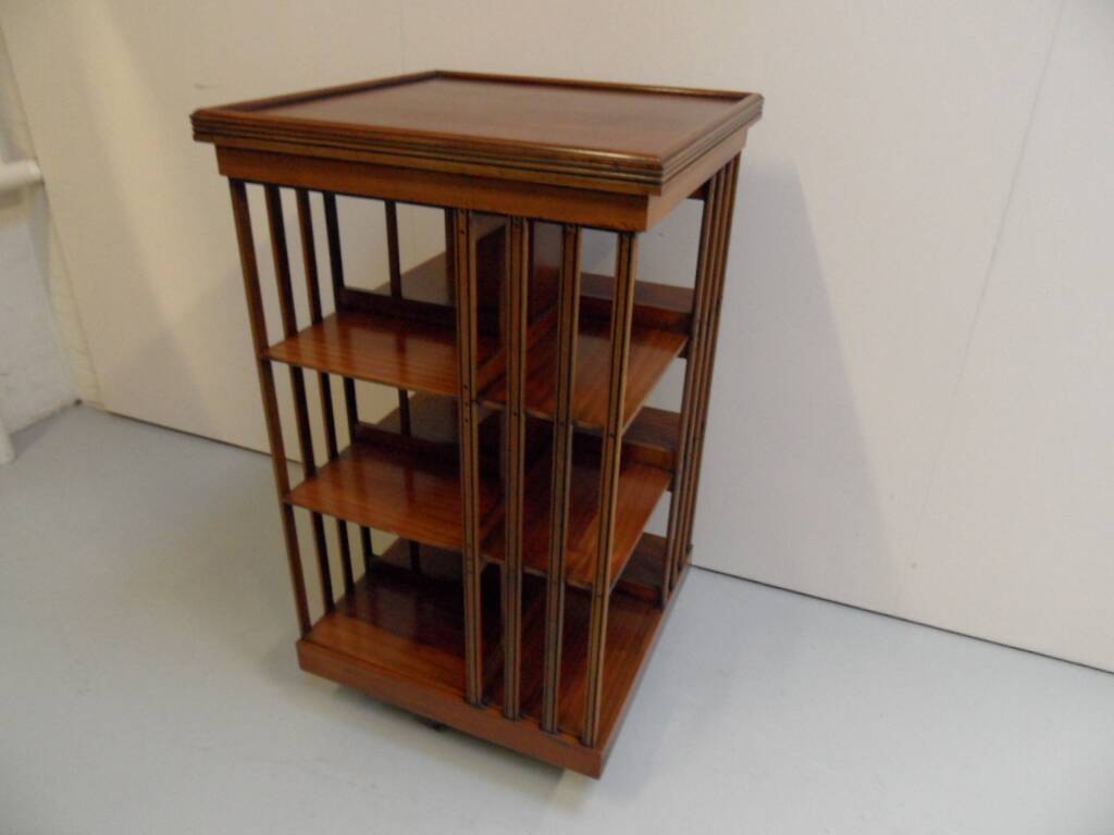 Antique mahogany revolving bookcase