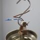 Art Deco nickel chandelier with light-pink opaline shades, Czechoslovakia, 1930s