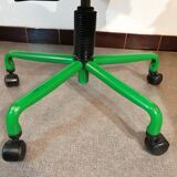 Fauteuil de bureau vert Steelcase pied 5 branches design, vintage 1970