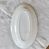 Old Ravier Céranord model Monty – Earthenware with geometric burgundy decoration