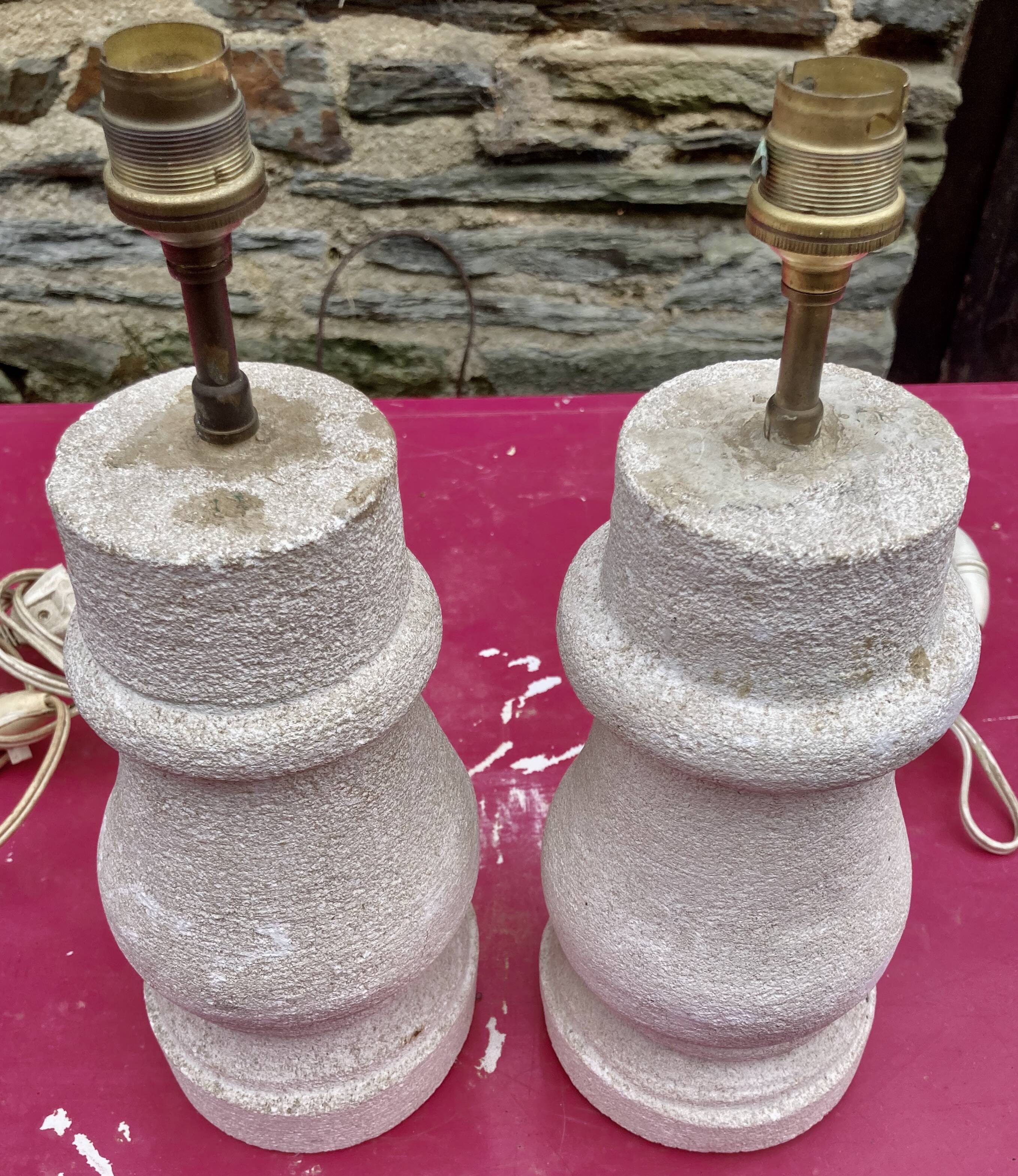 pair of stone lamps, Dlg by Albert Tormos, Arsène Galisson
