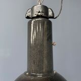 Large black enamel Bauhaus hanging lamp