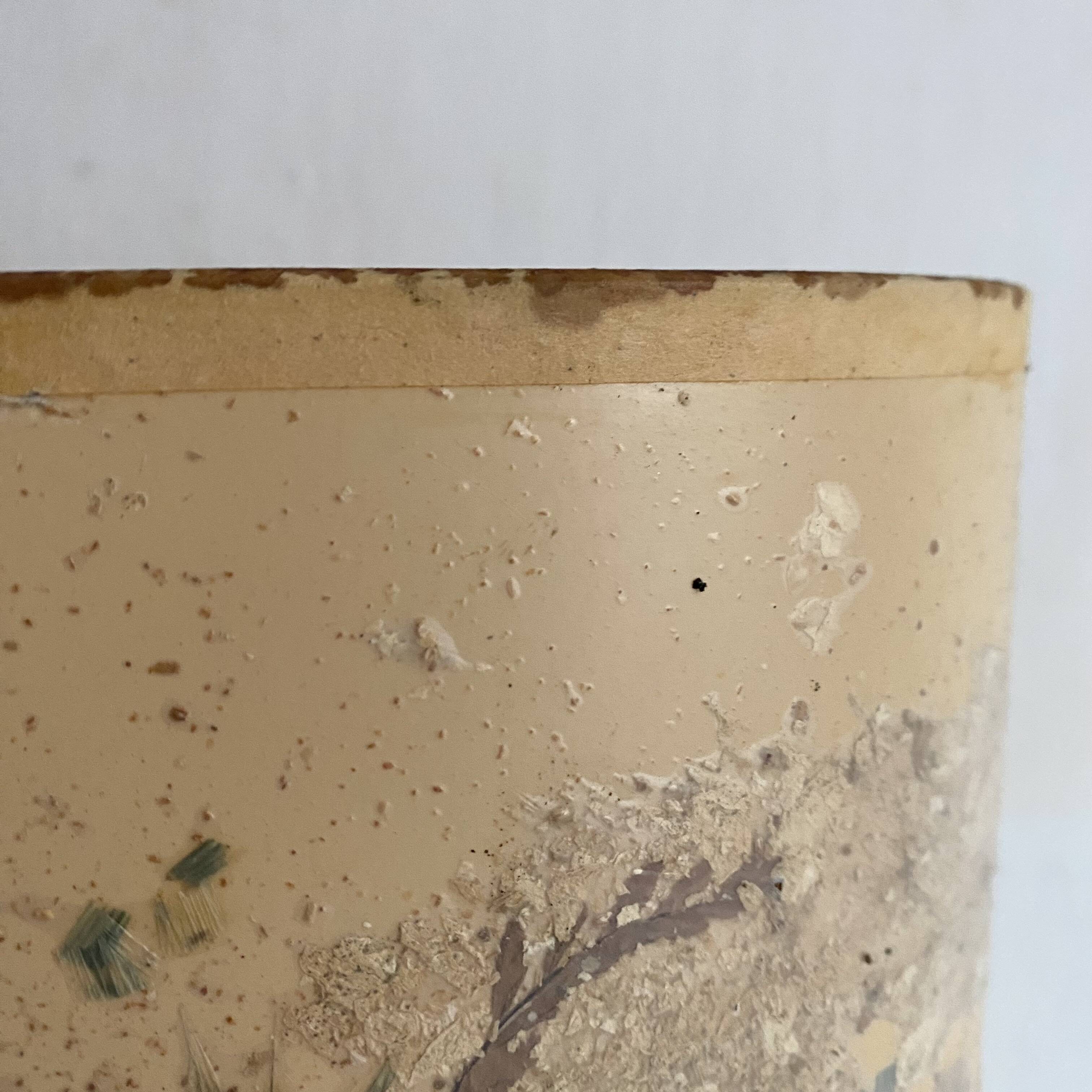 Lampe en céramique et fleurs naturelles, années 70