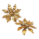 Wonderful pair gilded floral flush mount lights by Hans Kogl