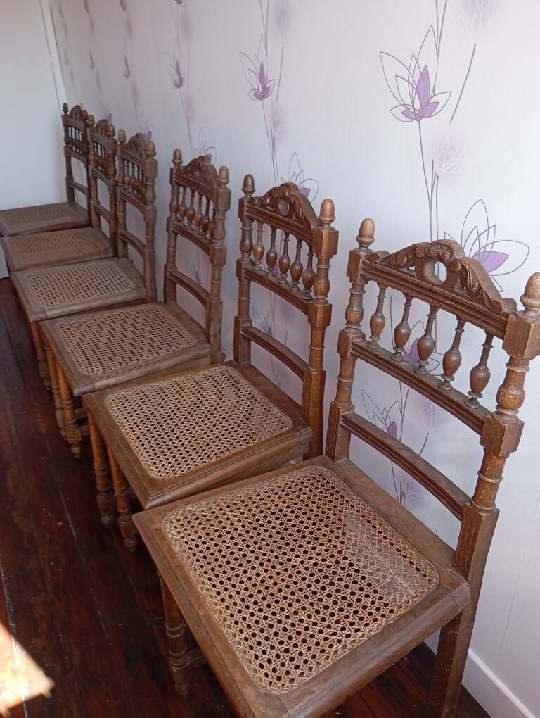 6 chaises cannées