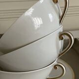3 broth cups, Limoges porcelain - A. VIGNAUD