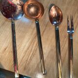 Set of 4 copper and brass utensils