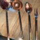 Set of 4 copper and brass utensils
