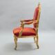 Pair of red and gold armchair Louis XV style