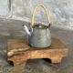 Small stool, accent stool in solid blond teak wabi-sabi L30 W8.5 H6.