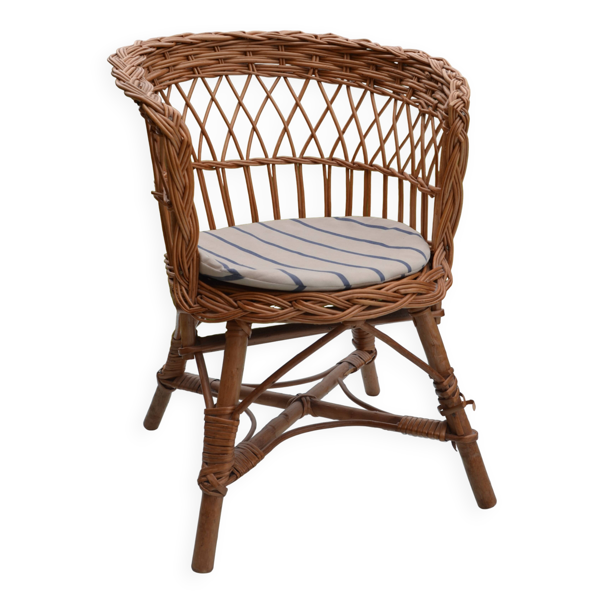 Rattan children's chair from the 60s and 70s
