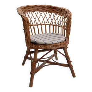 Chaise enfant en rotin,