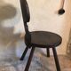Set of 6 vintage brutalist solid wood chairs