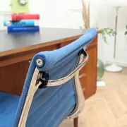 Eames office chair for Vitra, aluminium and blue fabric